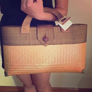 NWT Boutique Refined Rattan Bag