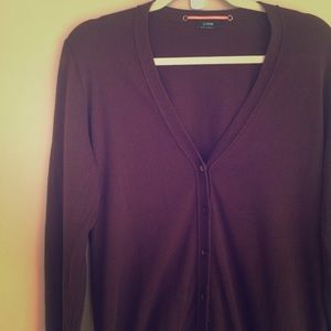 💵✂️ brown J. Crew Cardigan w/ shell buttons