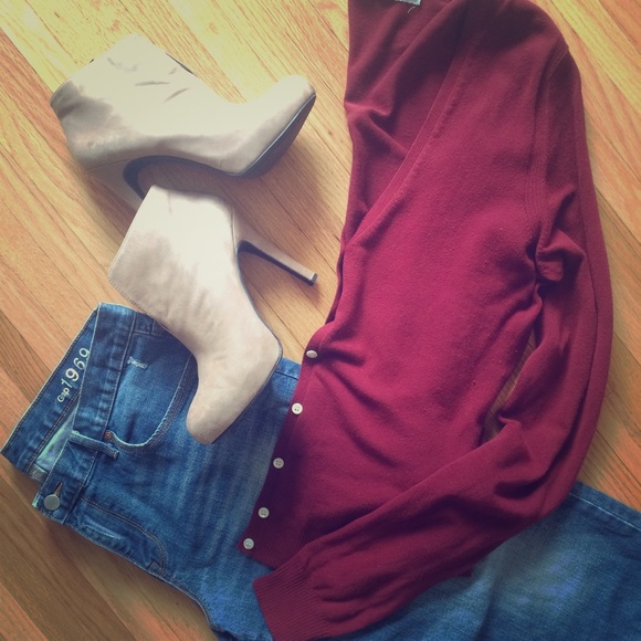 💵✂️ J. Crew wine/burgundy Cardigan sz L Tall