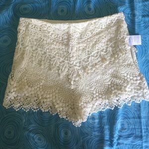 Cream Lace Shorts