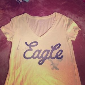 Yellow deep V t-shirt