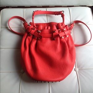 Alexander Wang diego bucket bag - coral/light gold