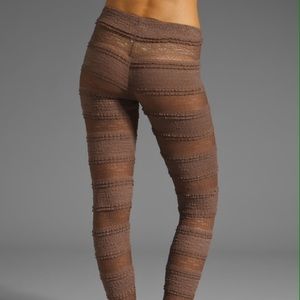 Free People  Autumn Brown lace leggings