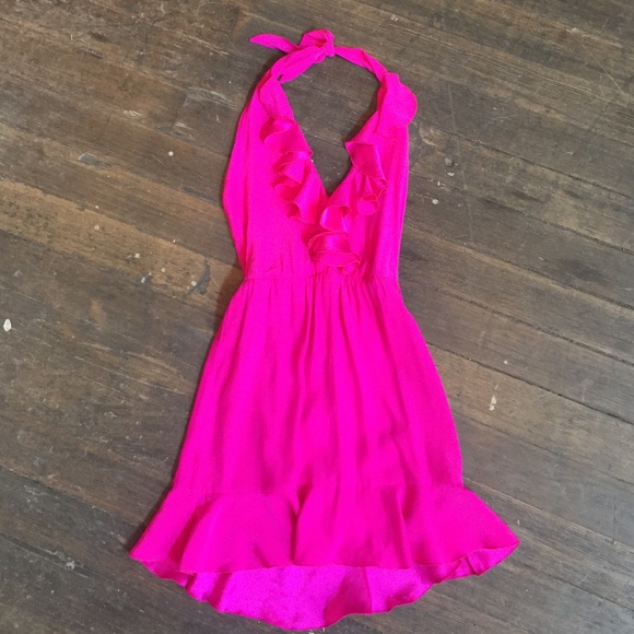 Flirty hot pink silk dress
