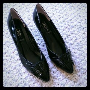 Vintage 80s Black Patent Leather Heels
