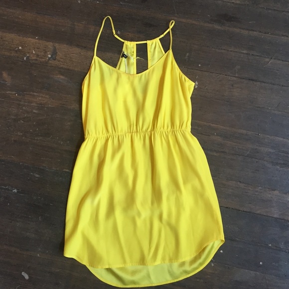 Neon yellow Silk dress