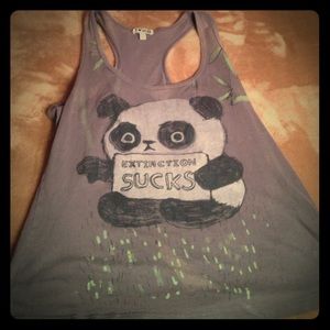 Extinction sucks panda tank top
