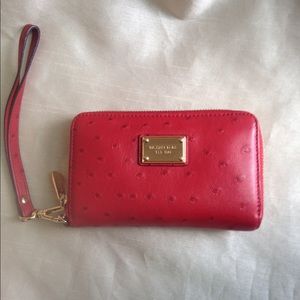 Michael Kors red wristlet