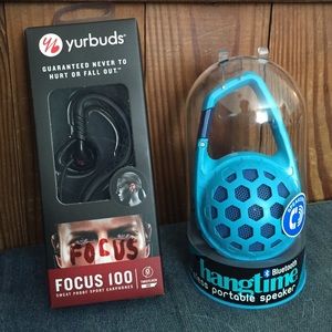 Hangtime wireless speaker / yurbuds earphones