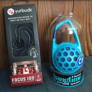 Hangtime wireless speaker / yurbuds earphones