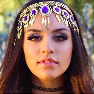 *SOLD* LBD Dark Blue/Gold Gypsy Crown