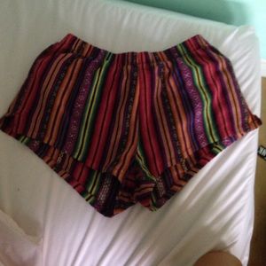 Flowy Mexican blanket print shorts