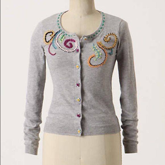 ❌ SOLD Anthropologie Stretching Sprigs Cardigan si