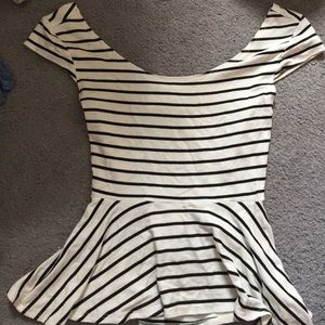 Open back striped top