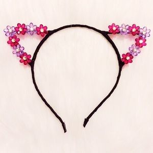 Pink & purple floral cat ears