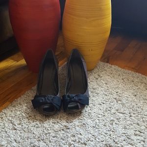 💥Denim Peep toe wedges💥