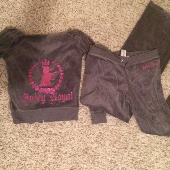 Dark gray/pink juicy couture track suit
