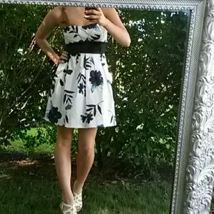 Strapless floral dress
