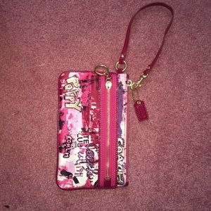 Coach Poppy Pink Wristlet
