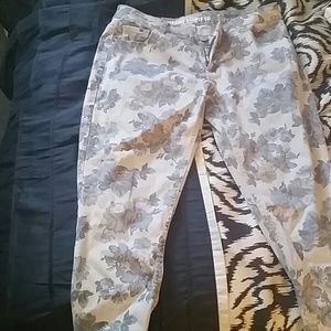Floral skinny jeans