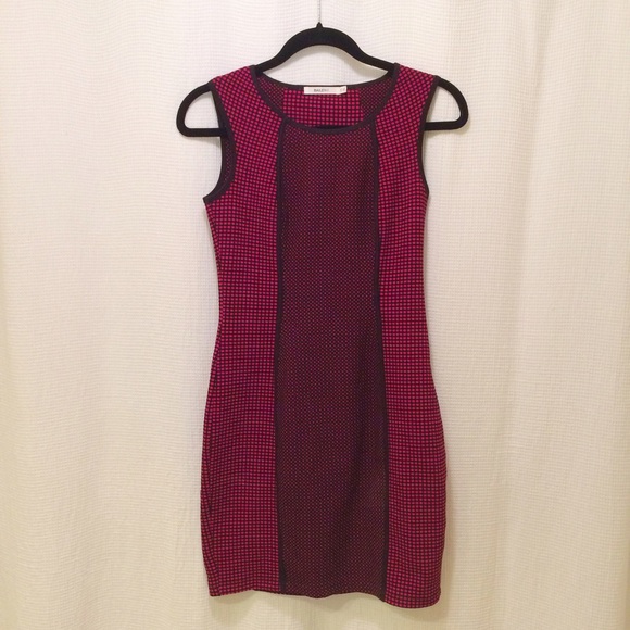 Mod Bodycon Pink Dotted Dress