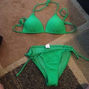 NWOT green push-up bikini!