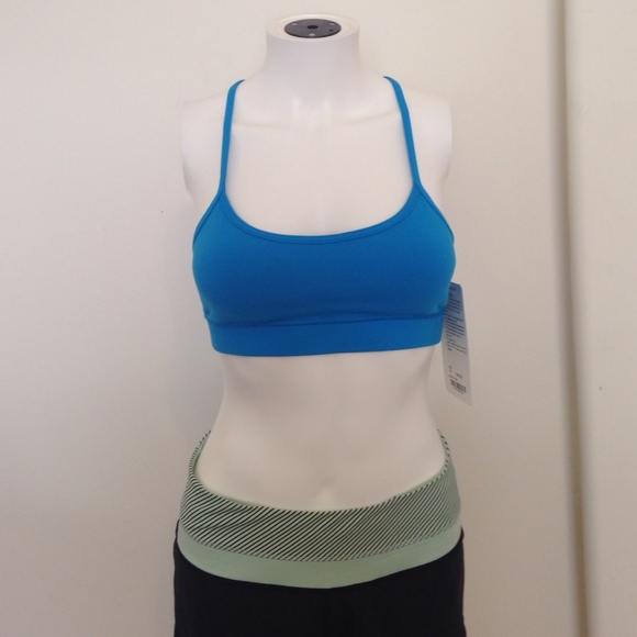 Blue Lululemon Flow Y Bra