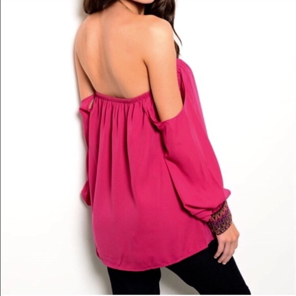 🏆HOST PICK🏆Magenta Off-shoulder - Picture 2 of 4