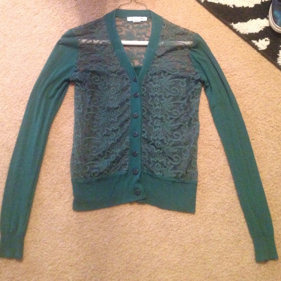 B.B Jeans lace green cardigan *holding*