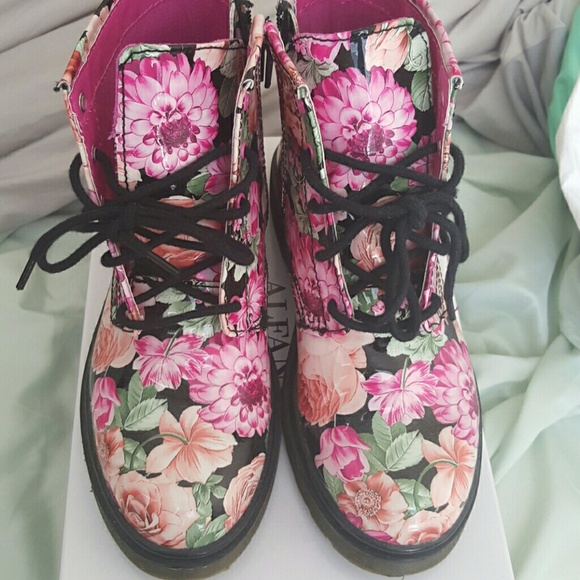 Steve Madden Floral Combat Boots