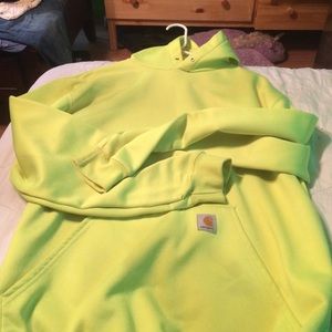 Neon green carhartt sweatshirt