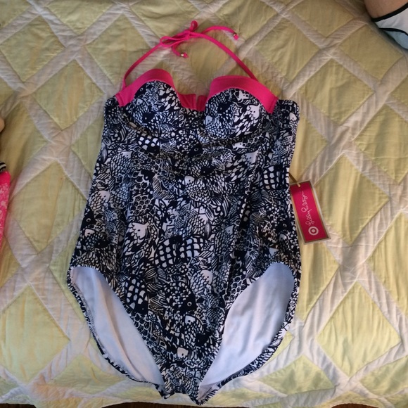 Lilly for target navy and pink one piece