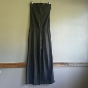 Brown strapless jumpsuit