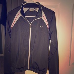 Gray and Pink Retro Puma Jacket