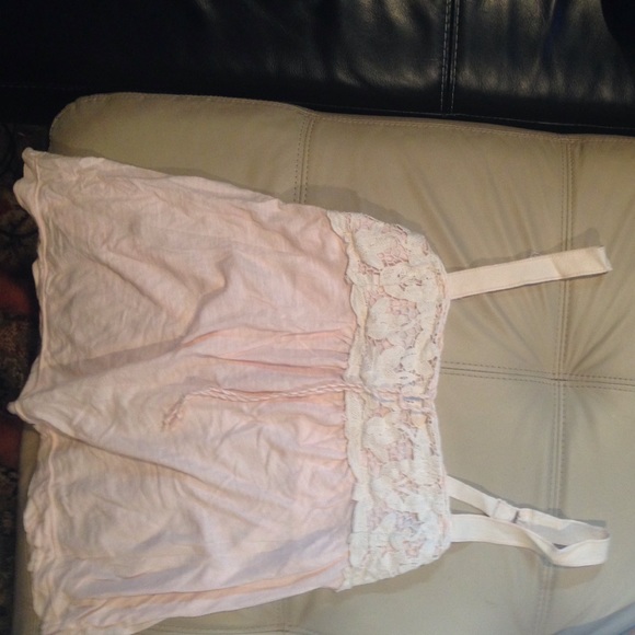 Pale pink and off white tank