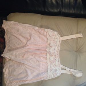 Pale pink and off white tank