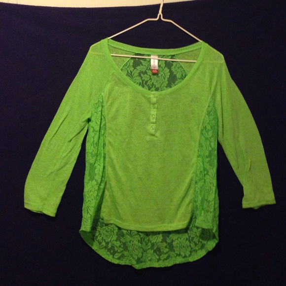Neon green lace top