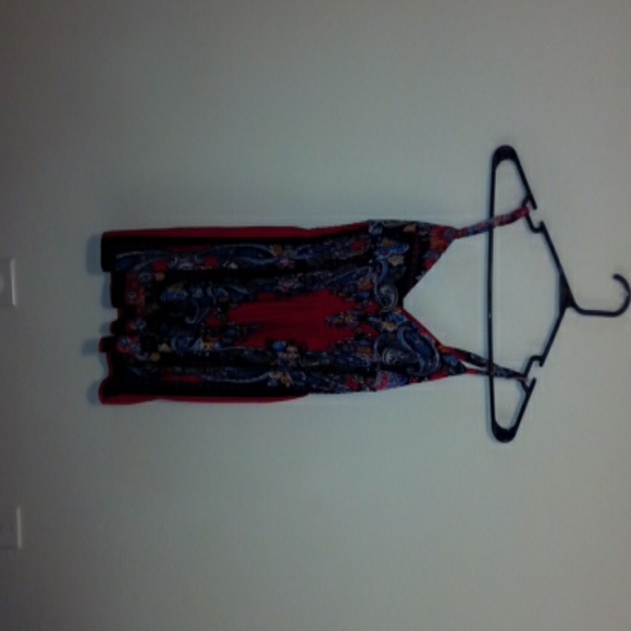 Red day dress with design