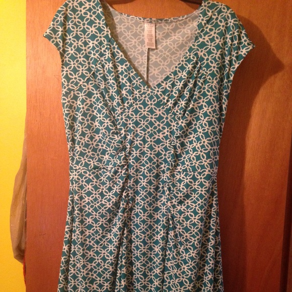 Teal/white dress