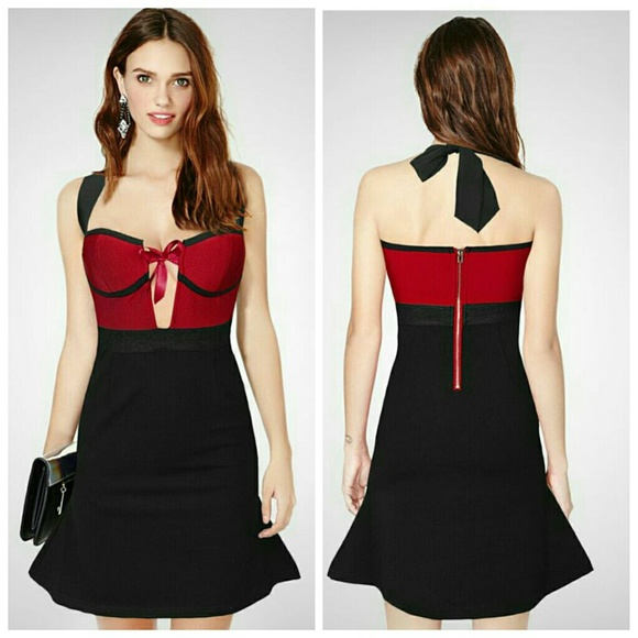 Sweet Dayside Red & Black Bandage Dress - Picture 3 of 4