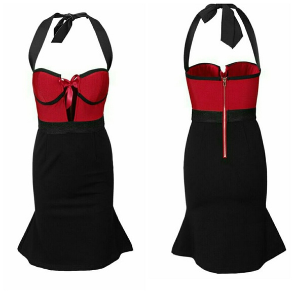 Sweet Dayside Red & Black Bandage Dress - Picture 4 of 4