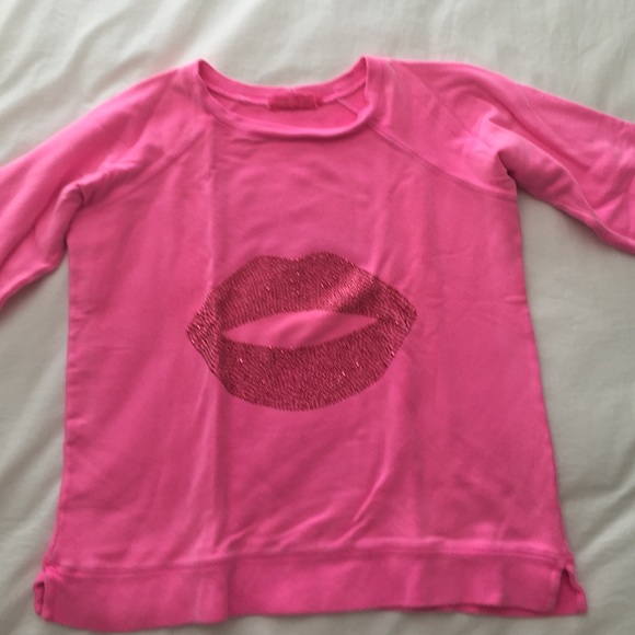 Girls hot pink lips sweatshirt