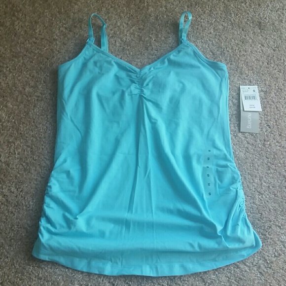 Clip down nursing tank in sky blue