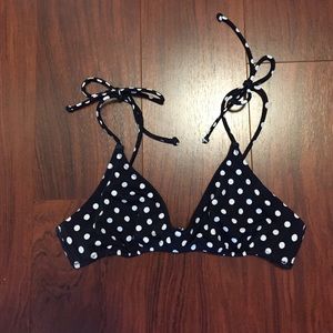 J.Crew Dotty Shoulder-Tie French Bikini Top