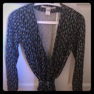 DVF long sleeved wrap dress