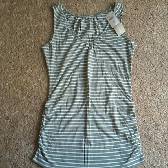Pull down nursing top grey and white stripe
