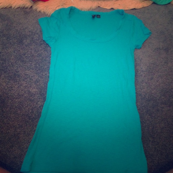 Teal Scoop Neck T-shirt