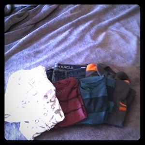 Bundle of hoodie, 2 shirts, 1 Puma jacket, 1 pants