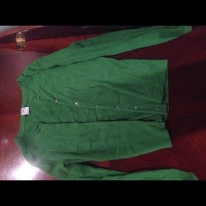 Kelly green and crystal cardigan
