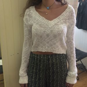 White crop sweater